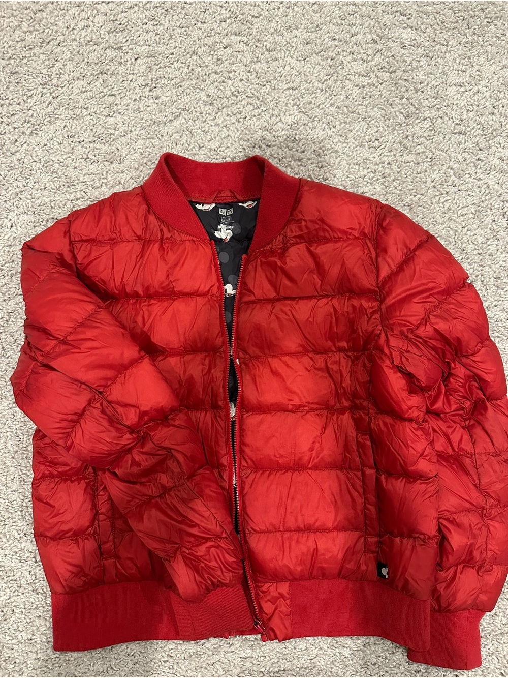UNIQLO x Disney Mickey Mouse Ultra Light Down Bomber Puffer Jacket, Kids/Youth S